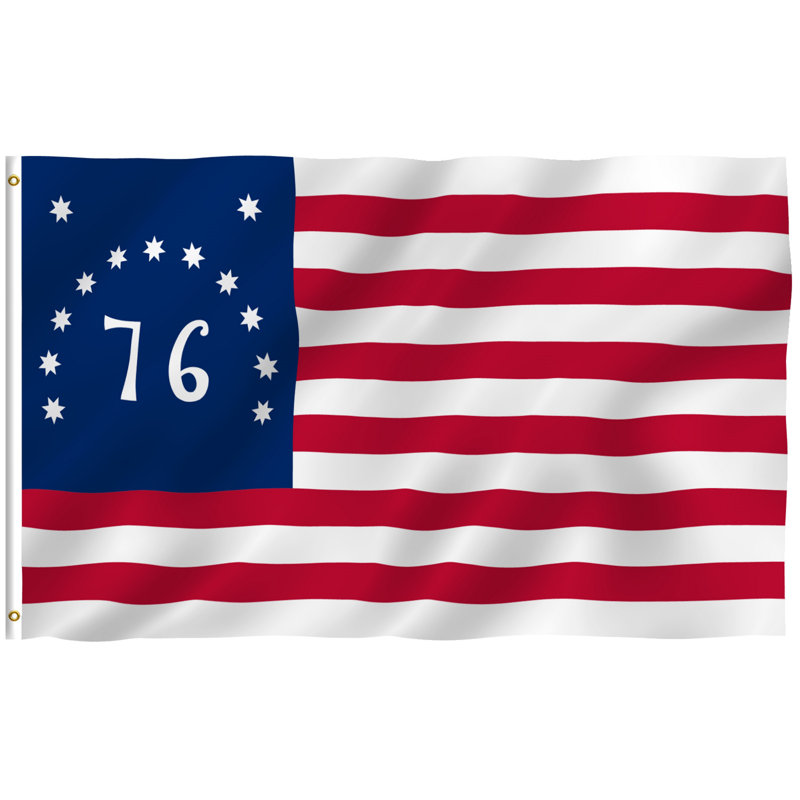 Drapeau de maison en polyester américain 36 po x 60 po Bennington 76