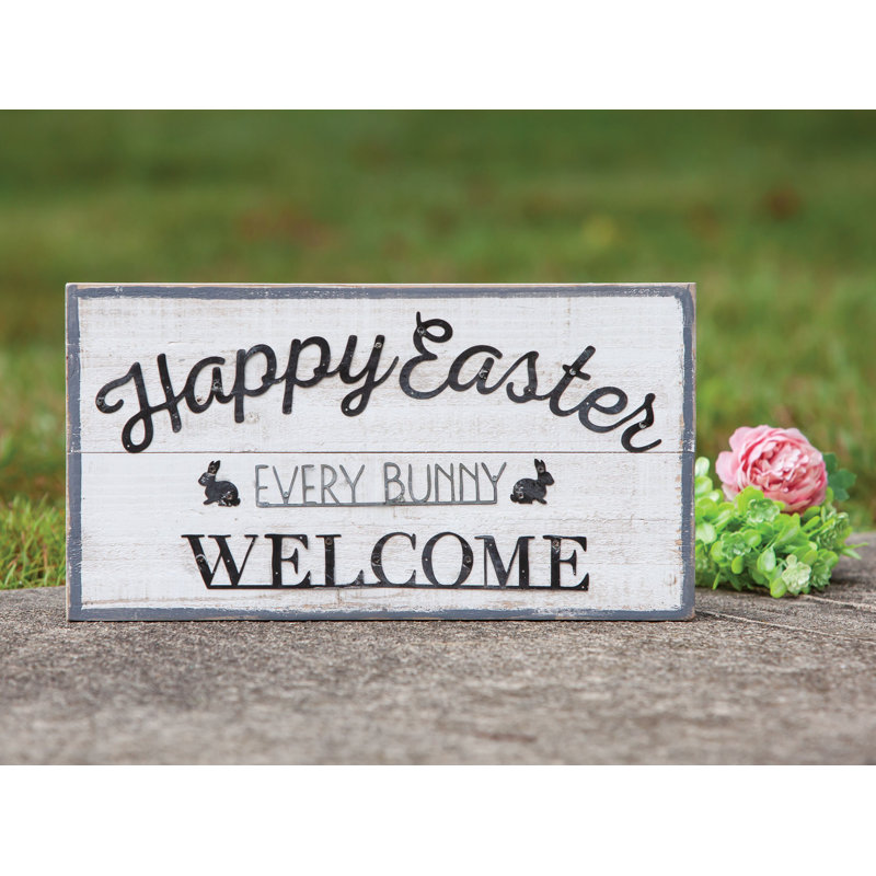 Signe de Pâques «Every Bunny Welcome»