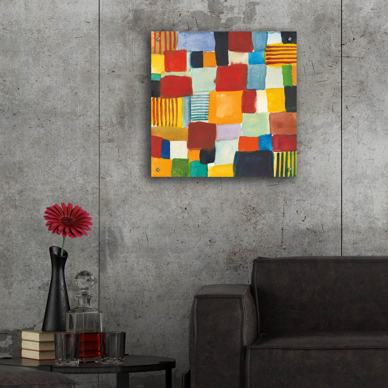 Art mural épique «City Block 1» par Cheryl Warrick, 24 po x 24 po