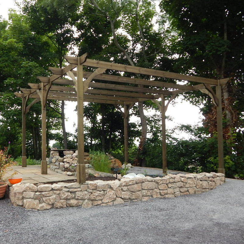 Baumgarner Solid Wood Pergola, 16 ft x 9 ft