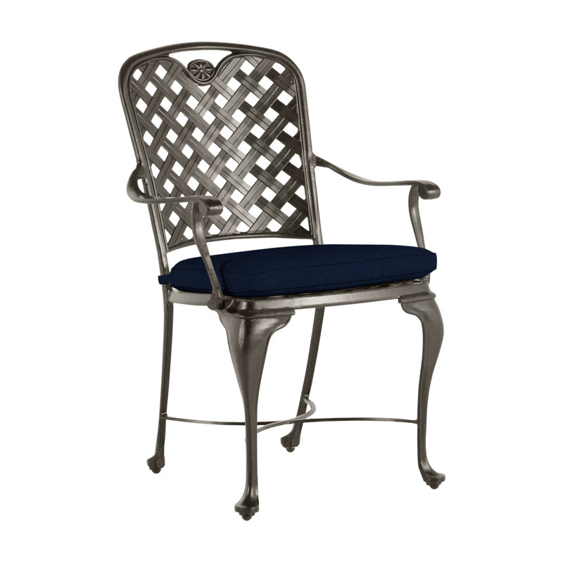 Provance Patio Dining Armchair with Cushion, Chalk, Bali Pearl, Welt