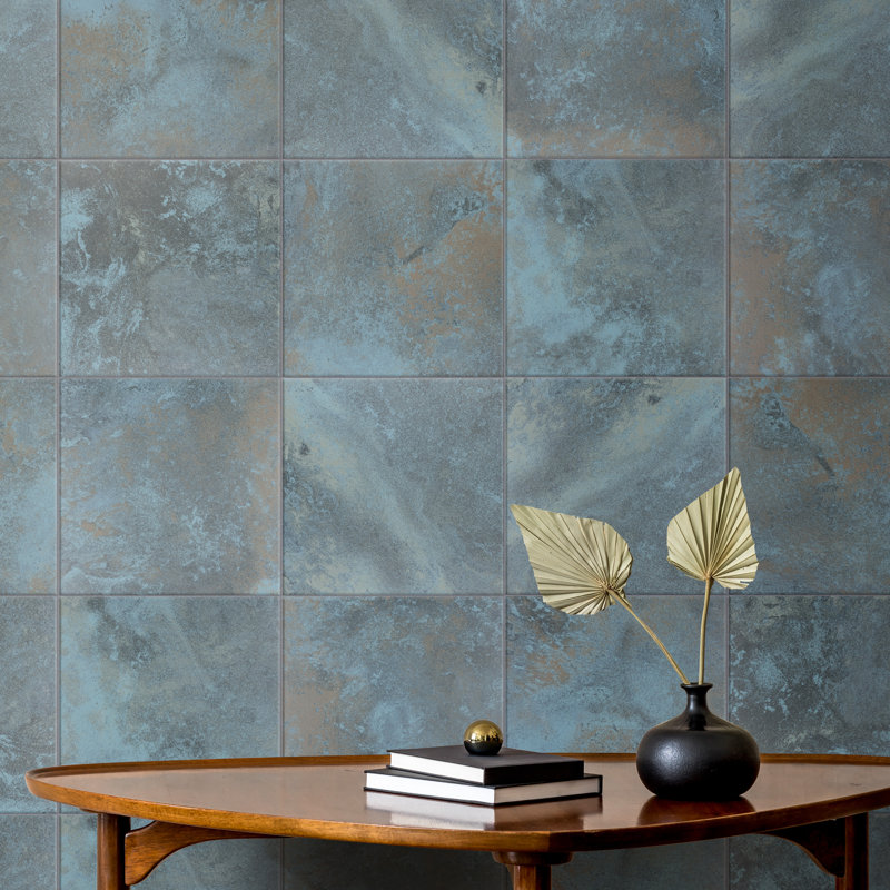 Biotech Ocean 12" x 12" Porcelain Stone Look Wall & Floor Tile, Green River