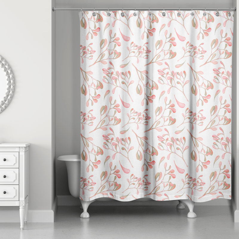 Rideau de douche simple Perine, Rouge