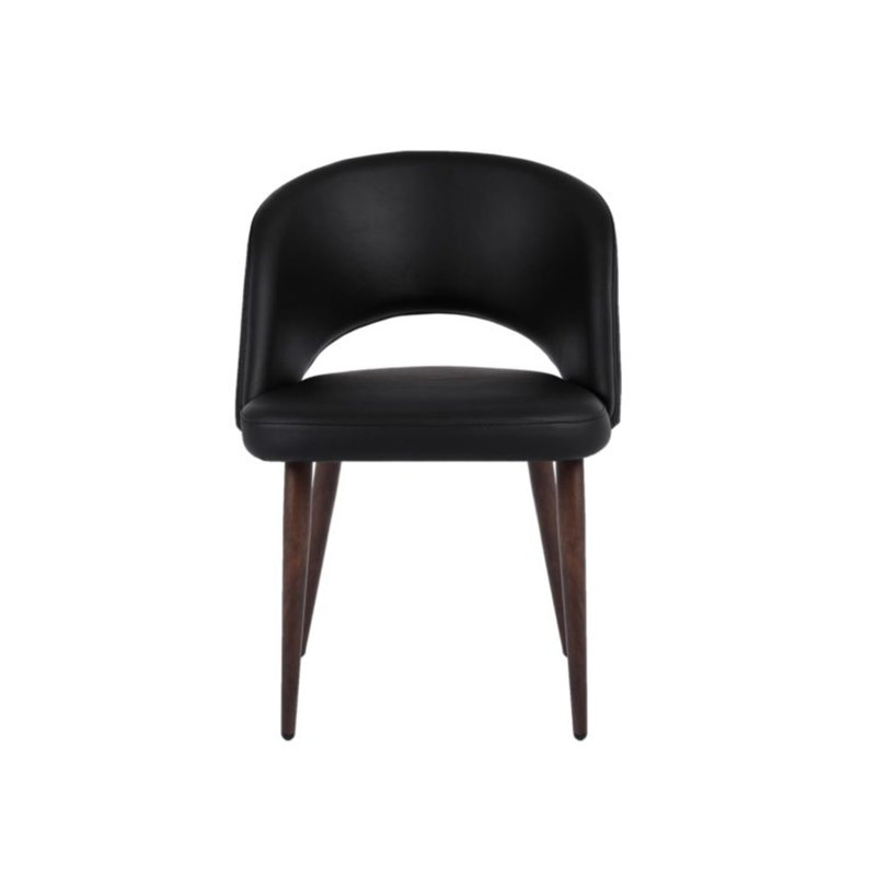 Kassondra 18'' H Polyurethane Upholstered Side Chair, Black