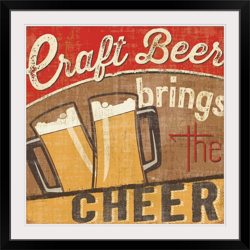 «i rétro, annonce Craft Brew, Cadre noir, H 28 x l 28 po x P 1 po