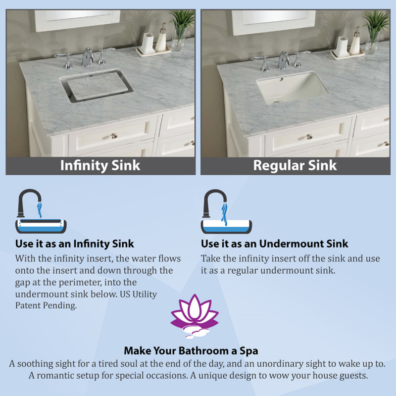 Pearl White 32" Vanity with Carrara Marble Top