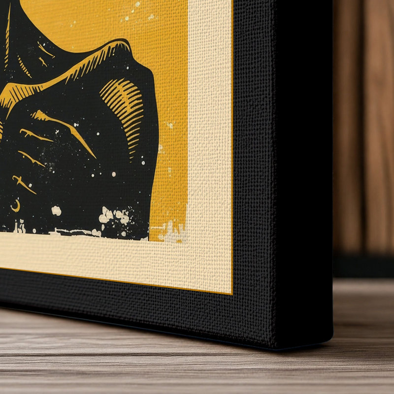 Alien Icon Retro - Wrapped Canvas, 36x24 - 91.4 x 61.0 cm, Black Border