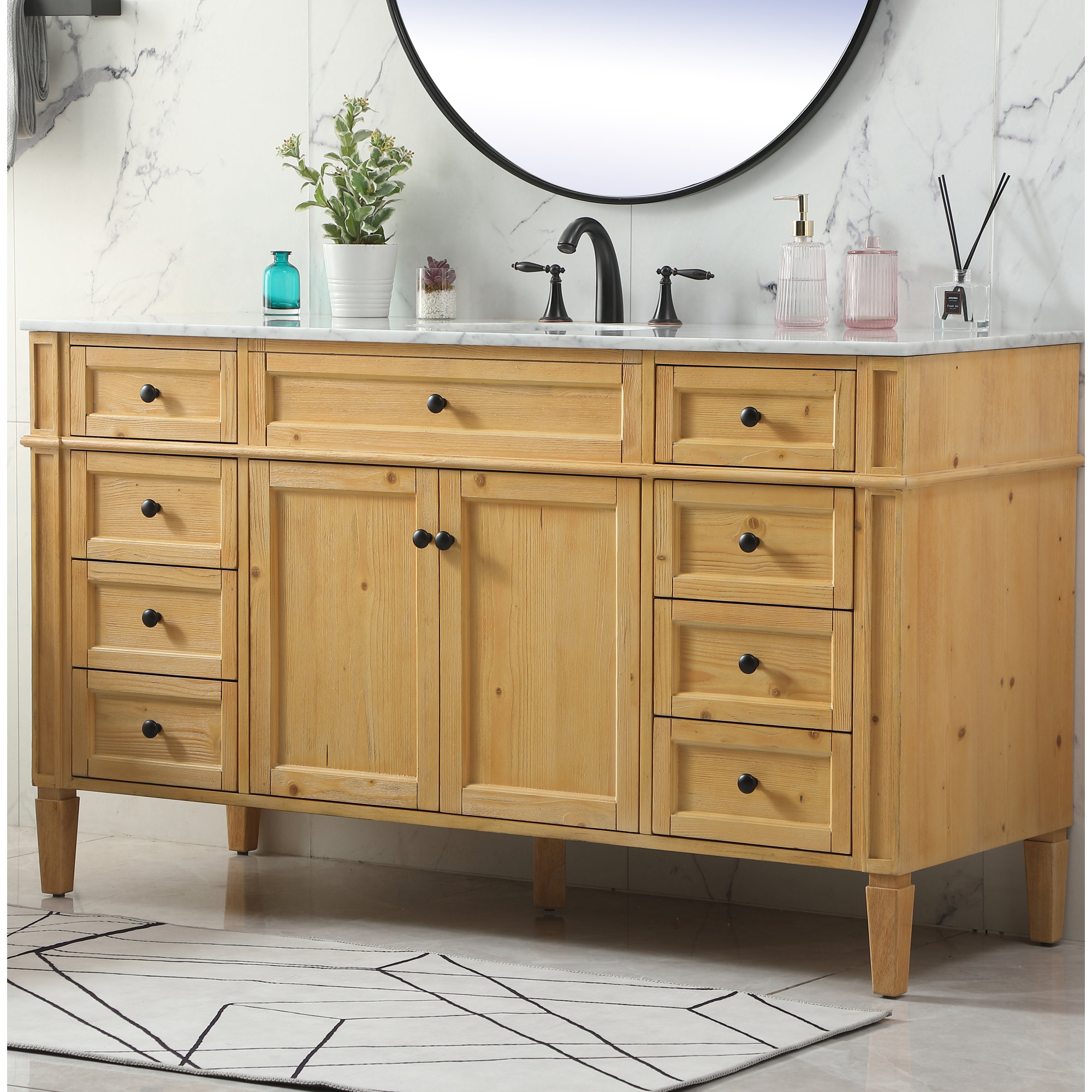 Rivers 60'' Single Bathroom Vanity, Light Brown