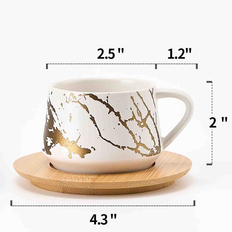 4 oz Tasse à espresso et soucoupe (ensemble de 6)