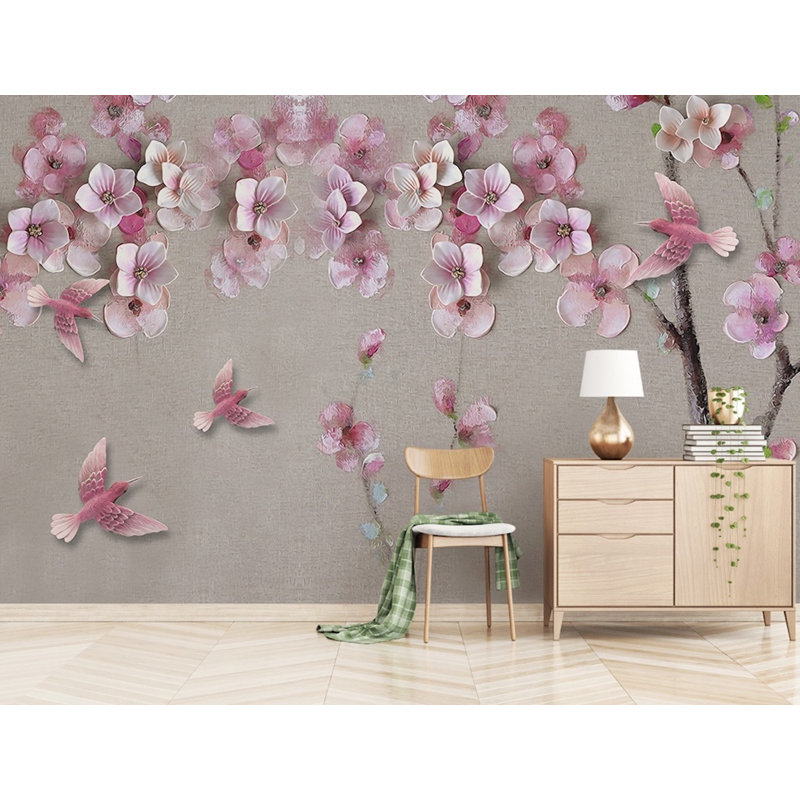 Murale à peindre Cherry Blossom, L 9,5 pi x l 17 pi