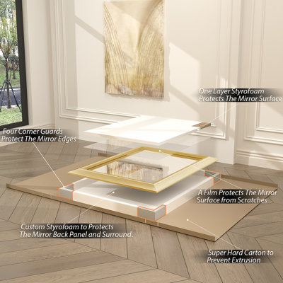 Miroir mural en verre trempé et alliage d'aluminium Amara