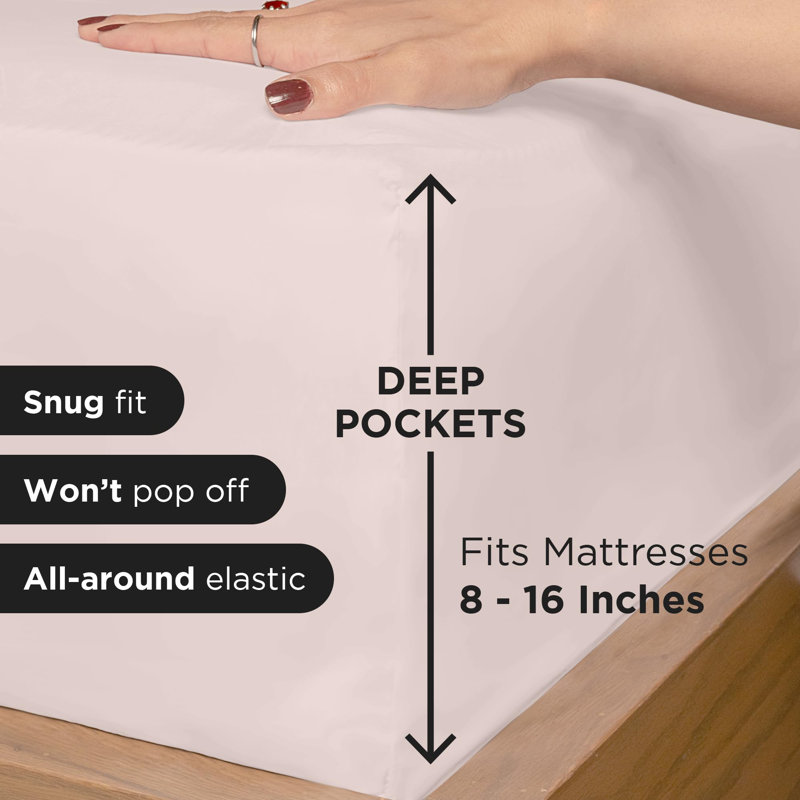 Royale Linens | Ultra Soft Brushed Microfiber | Hotel Luxury Bottom Sheets | Wrinkle Free & Fade Resistant | Deep Pocket Only