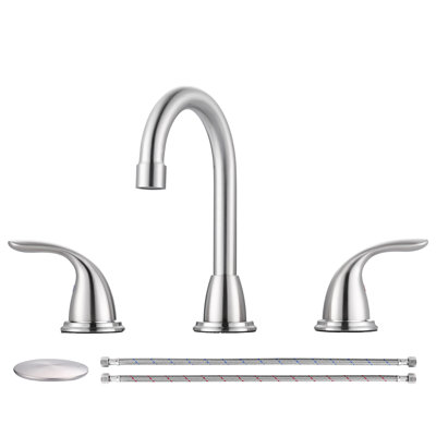 8 in. Widespread Bathroom Faucet with Drain Assembly, 2-handle Bathroom Sink Faucet
