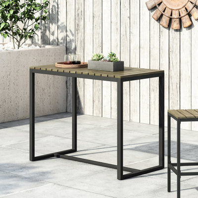 Table de bar en bois Classy avec structure en métal thermolaqué pour structure élégante de style industriel