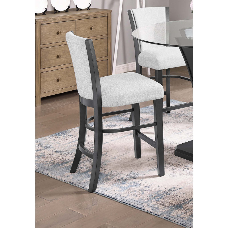 Chaise d'appoint 2 pièces à hauteur de comptoir, Gris clair