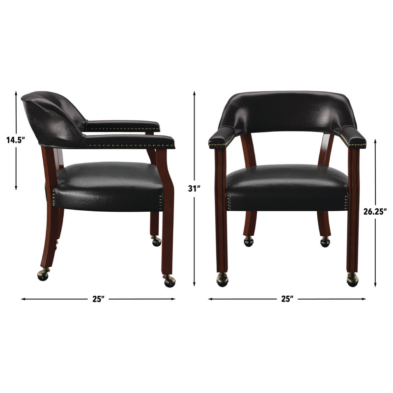 Fauteuil à accoudoirs en bois massif Alandria, Noir