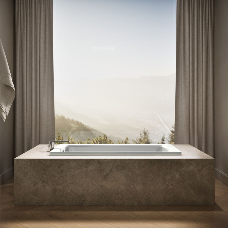 Archer 60" x 30" Soaking Bathtub, Ice Gray