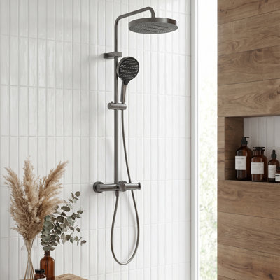 Wall-Mount Bathroom Piano-Key Panel Shower System Set