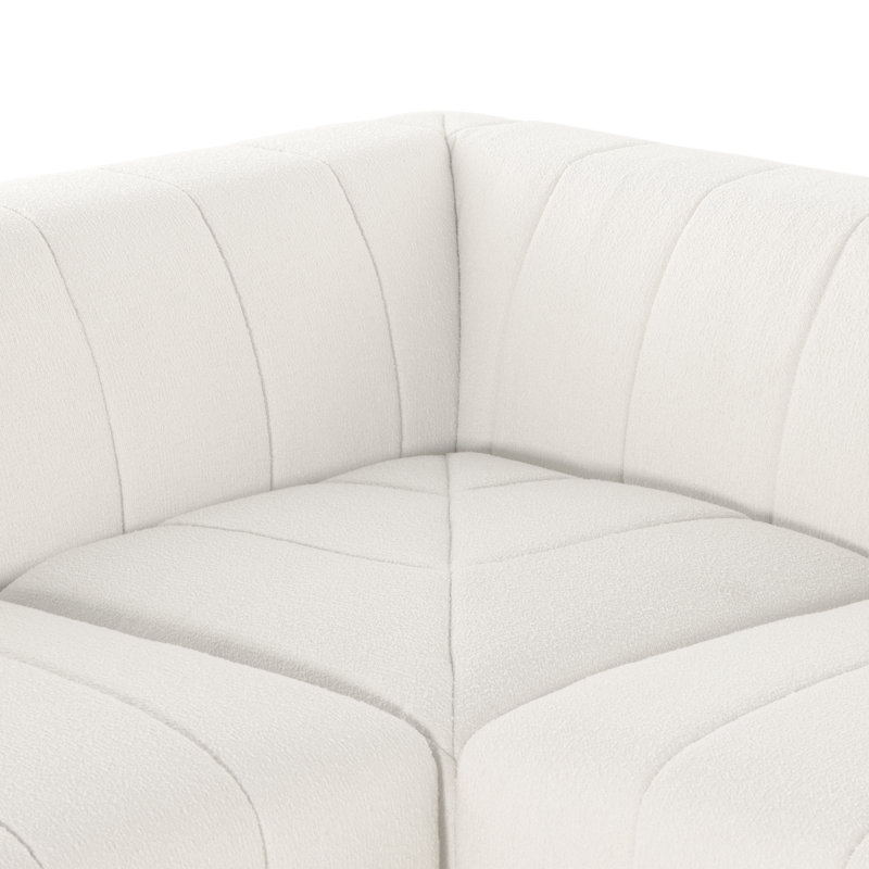 Langham Channeled 6 - Piece Sectional, Left Hand Facing, 28" H x 157" W x 129" D, Fayette Cloud Polyester Blend