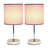 Mini lampe de table simple avec abat-jour cylindrique en tissu Amandev Simple Designs-16393465