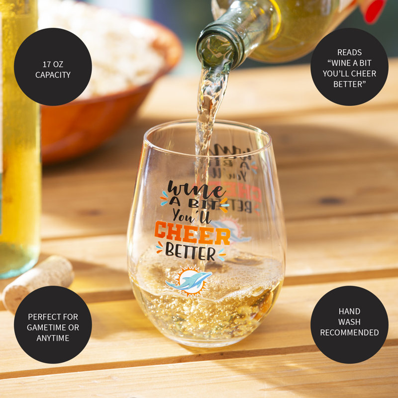 NFL 17 oz. Stemless Wine Glass with Matching Gift Box, Jacksonville Jaguars
