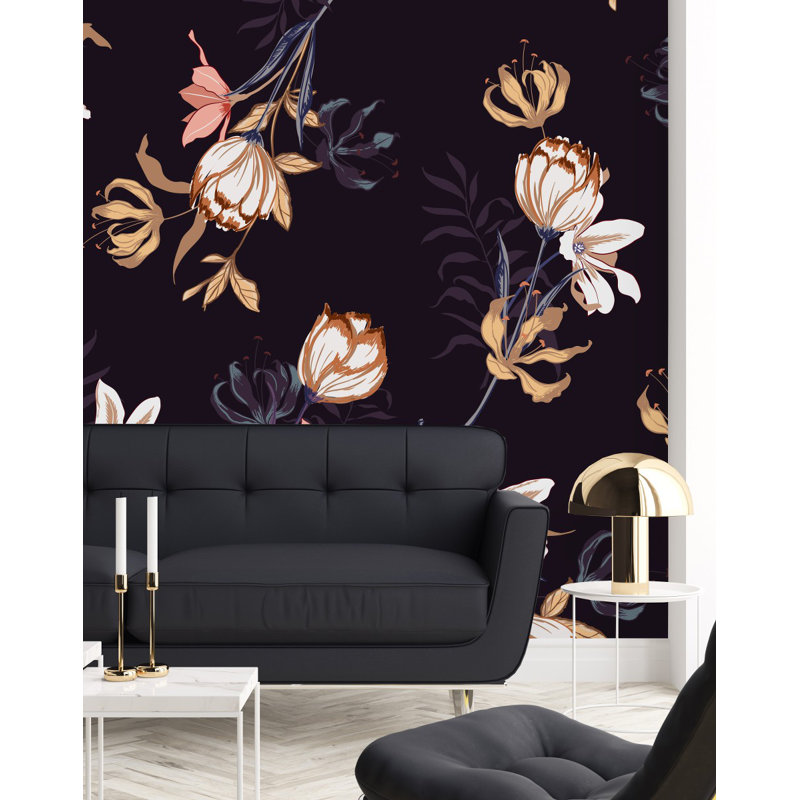 Peel & Stick Floral Wall Mural, 8.33' L x 100" W