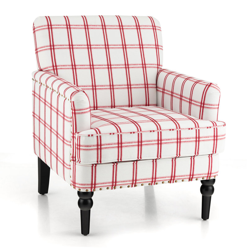 Fauteuil Kincheloe, Mélange de polyester rouge à damier