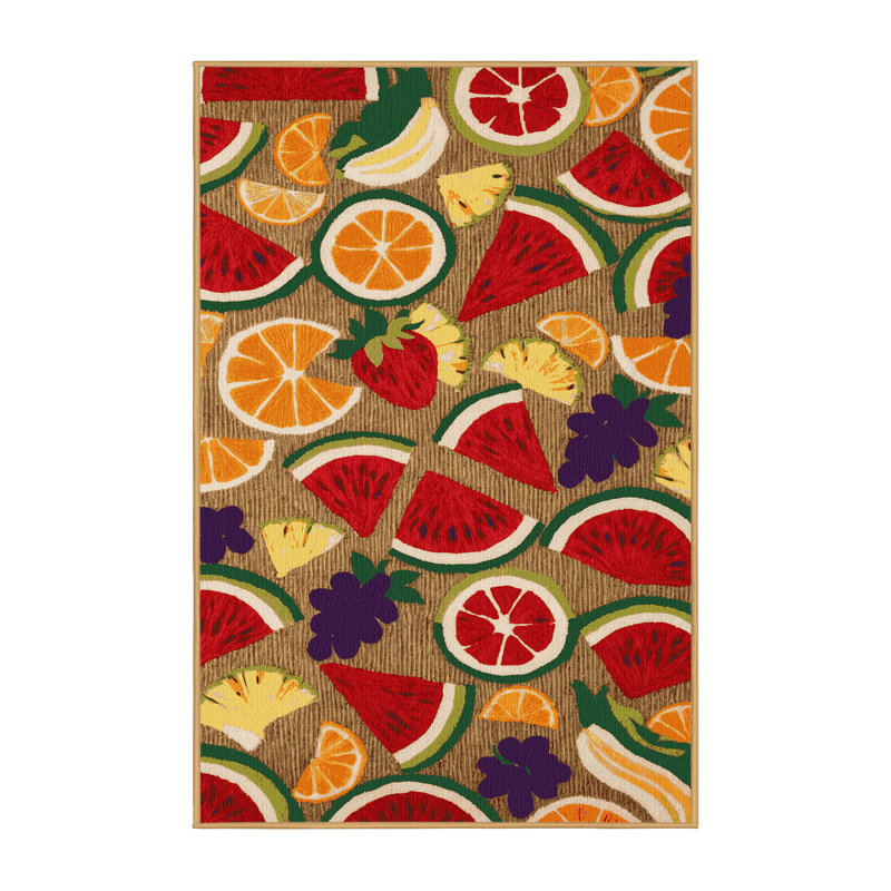  Tapis lavable avec salade de fruits et desserts, Rectangle 6 pi x 9 pi