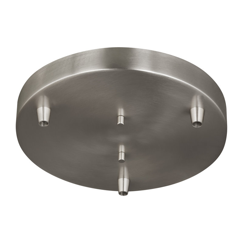 Wheelock 3 Light Cluster Canopy, Brushed Nickel