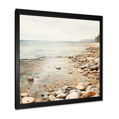 Coastal Pebble Beach I - Art mural minimaliste côtier