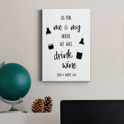 «Drink Wine», toile tendue avec châssis de qualité supérieure - prête à être accrochée