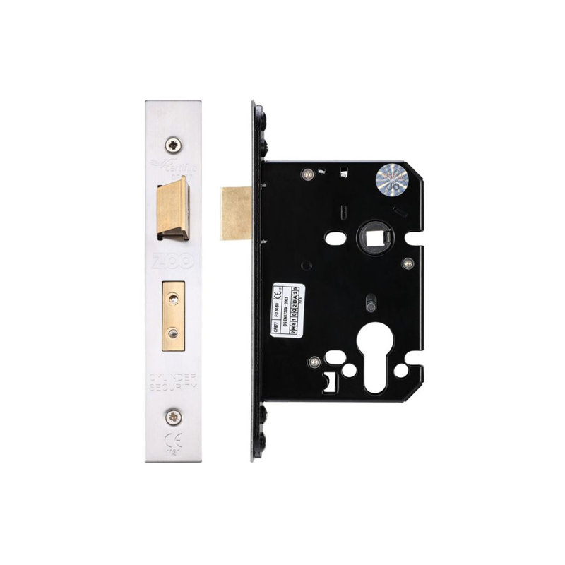 Euro Profile Sash Lock, 6.4cm H, Stainless Steel