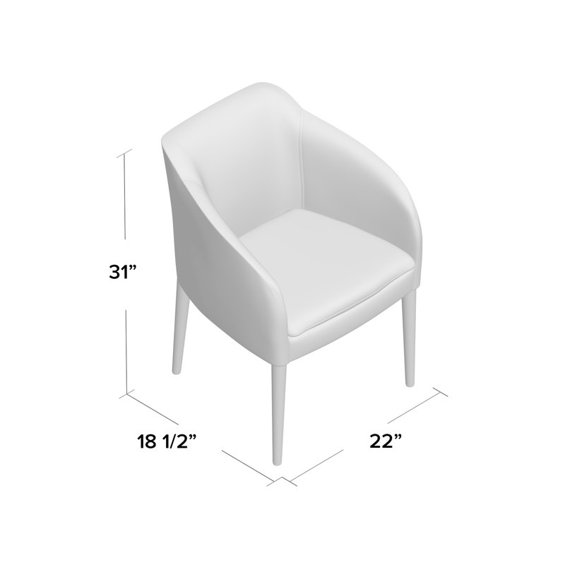 Aidric 18'' H Upholstered Metal Dining Chair, Black Faux Leather
