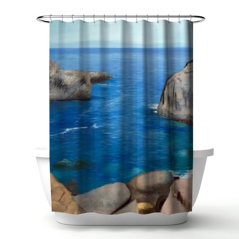 Shower Curtain CO113 – Polyester Shower Curtain, Dye Sublimation Print, 71" W × 74" L