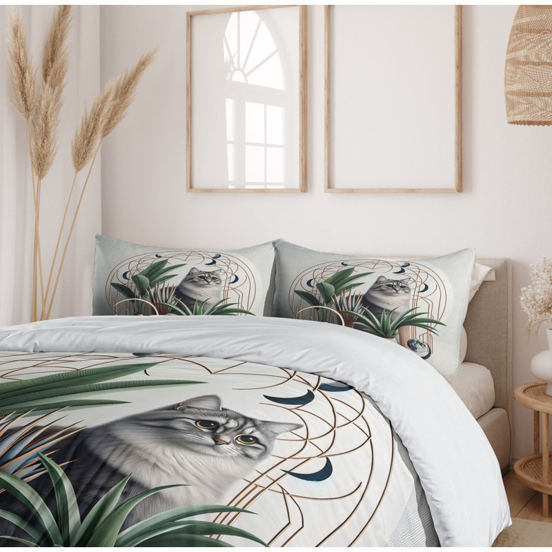 Cat Duvet Cover, California King Duvet Cover + 2 Standard Shams
