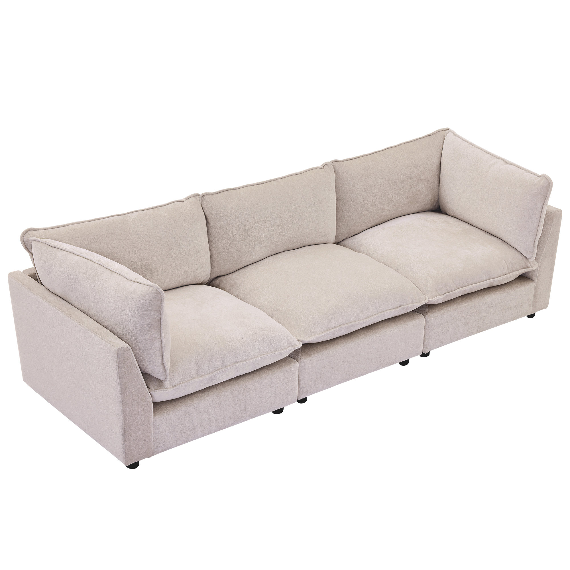 Eagan 106" 3 - Piece Modular Sofa, Beige Chenille