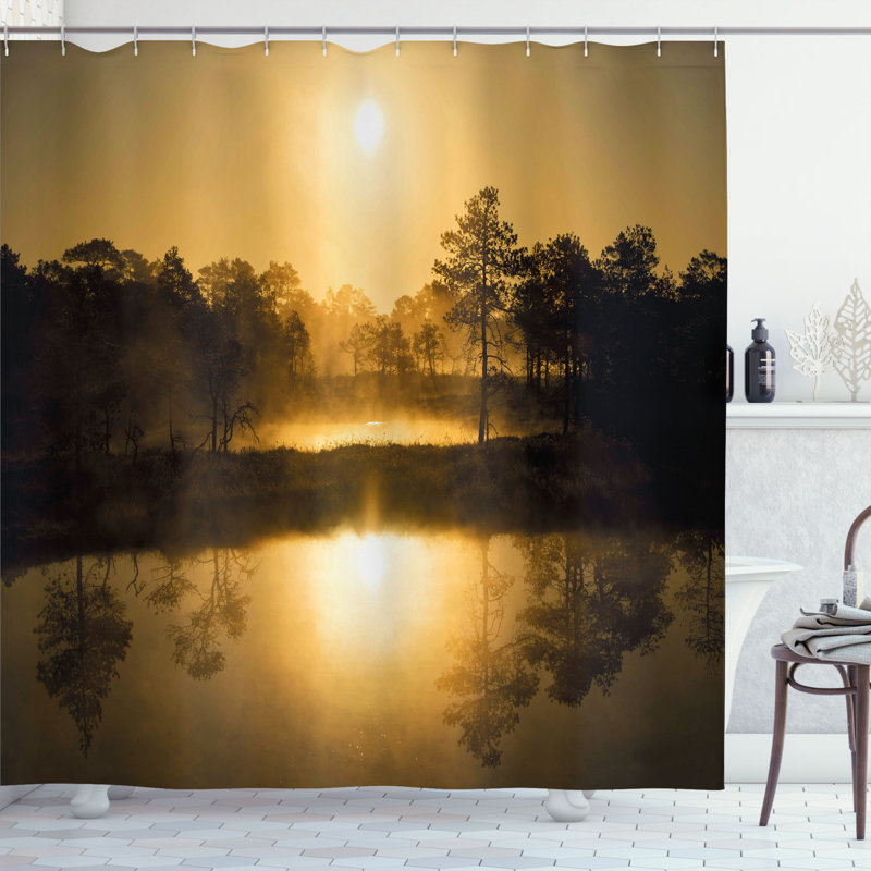 Shower Curtain with Hooks Included, 84"H x 69"W