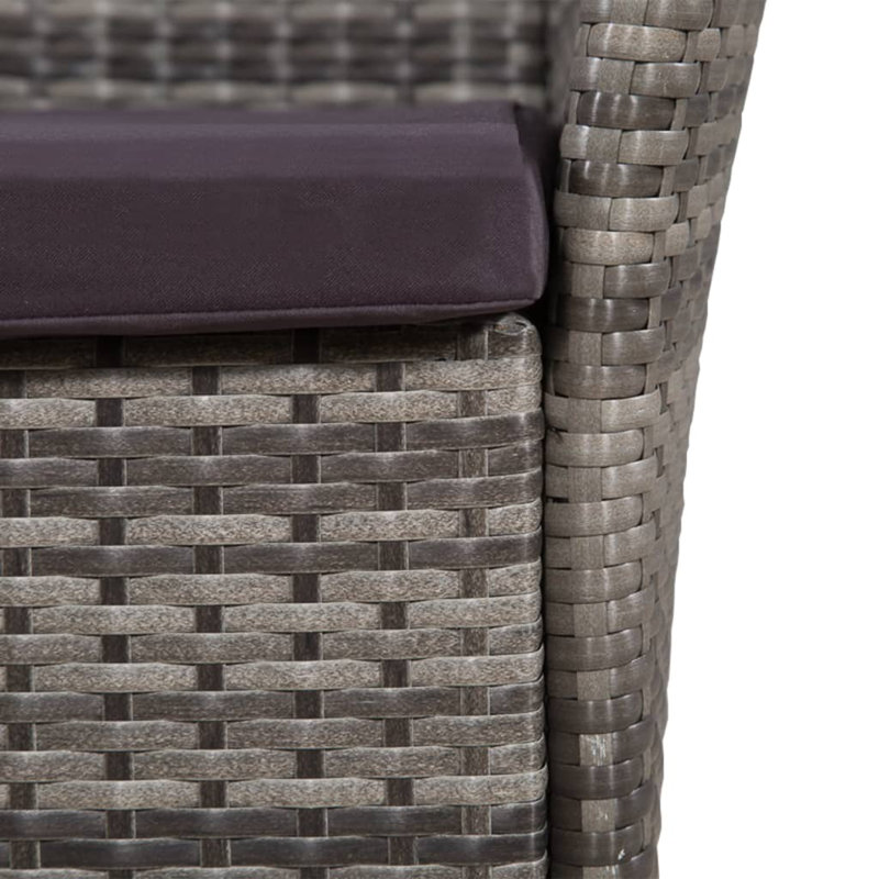 Patio Chair with Cushions, Brown, Gray