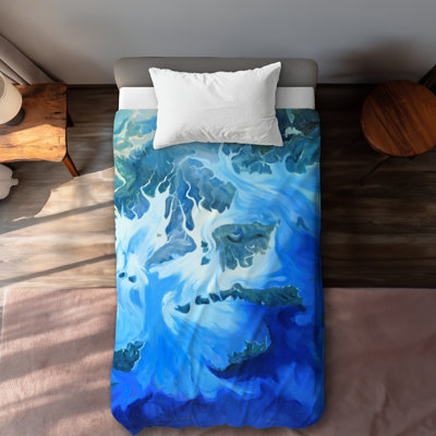Satellite View of Mergui Islands Duvet Cover | Blue Livingroom
