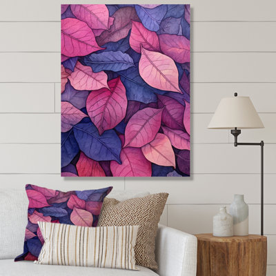 «Pink Blue Leafs Harmony II», reproduction sur toile