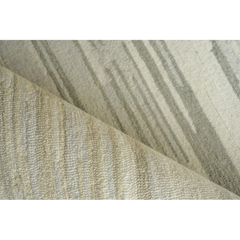 Acacia Hand Tufted New Zealand Wool Gray/Ivory Area Rug, 14'X18'