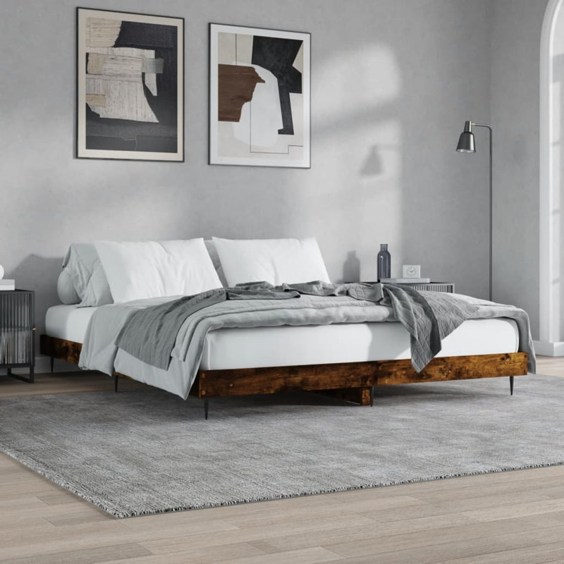 Loit Bed, 150 x 200cm, Smoked Oak