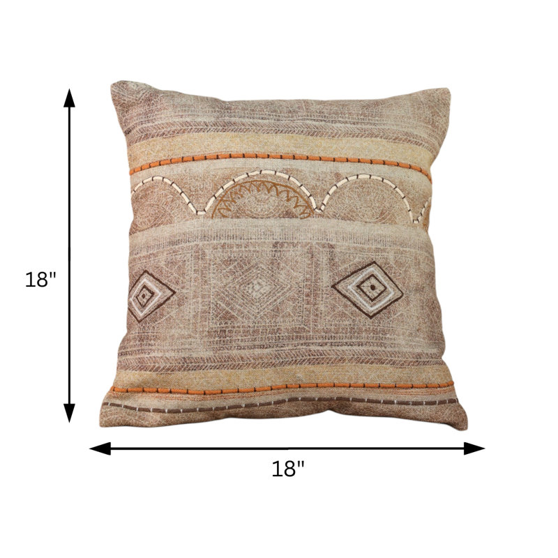 Boho Linen Throw Pillow Cover 