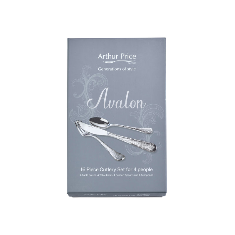 Arthur Price Avalon 16 Piece Stainless Steel Cutlery Set, Service for 4