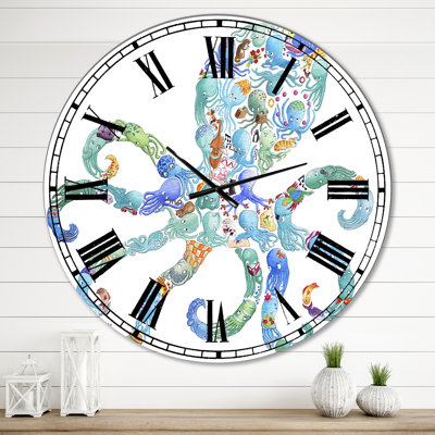 Octopus Made Of Octopus - Large Nautical & Coastal Wall Clock