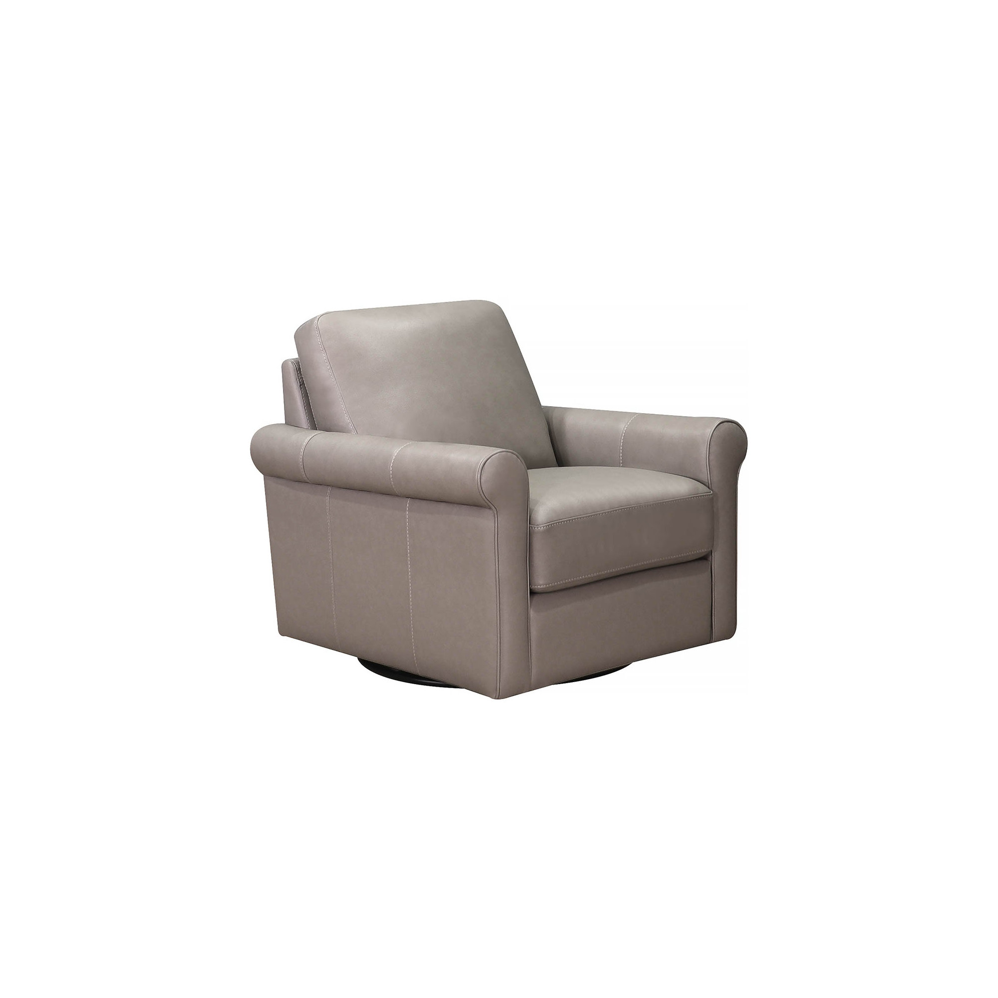 Mayoworth Top Grain Leather Swivel Chair, Brookfield Stone Gray Genuine Leather