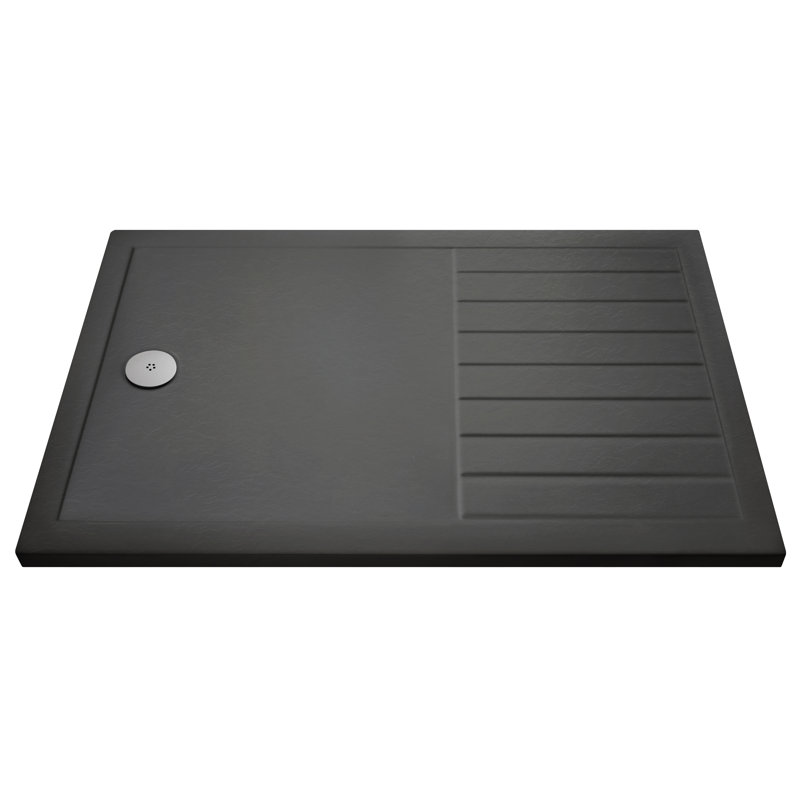 Ewell Walk in Shower Tray Plastic, 40cm H x 800cm W x 1400cm D, Slate Grey