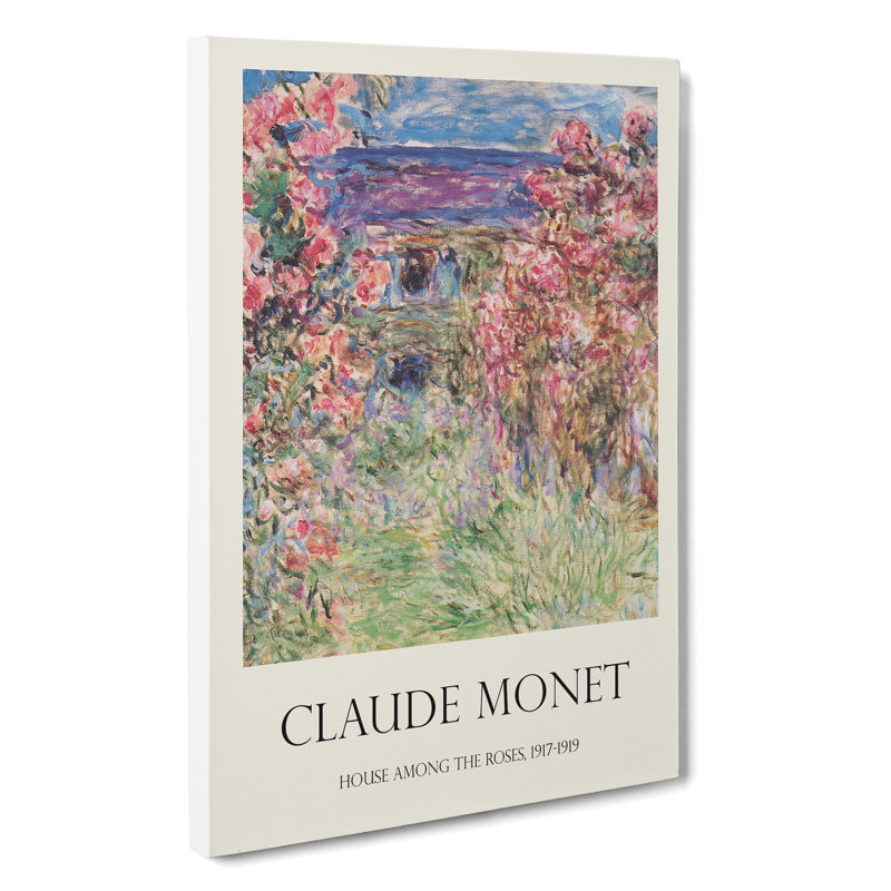 Rose House Print by Claude Monet - Wrapped Canvas, 50cm H x 35cm W x 3cm D