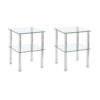 2-Piece Clear Side Table