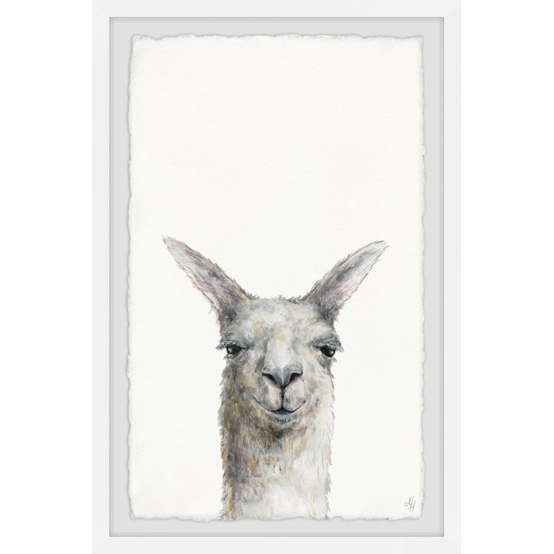 Jaydon Mischievous Llama - Single Picture Frame Painting, 91cm H x 61cm W